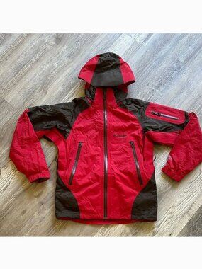 Columbia Titanium Omni-Tech Jacket Red Black Waterproof Shell Size S | A-1638
